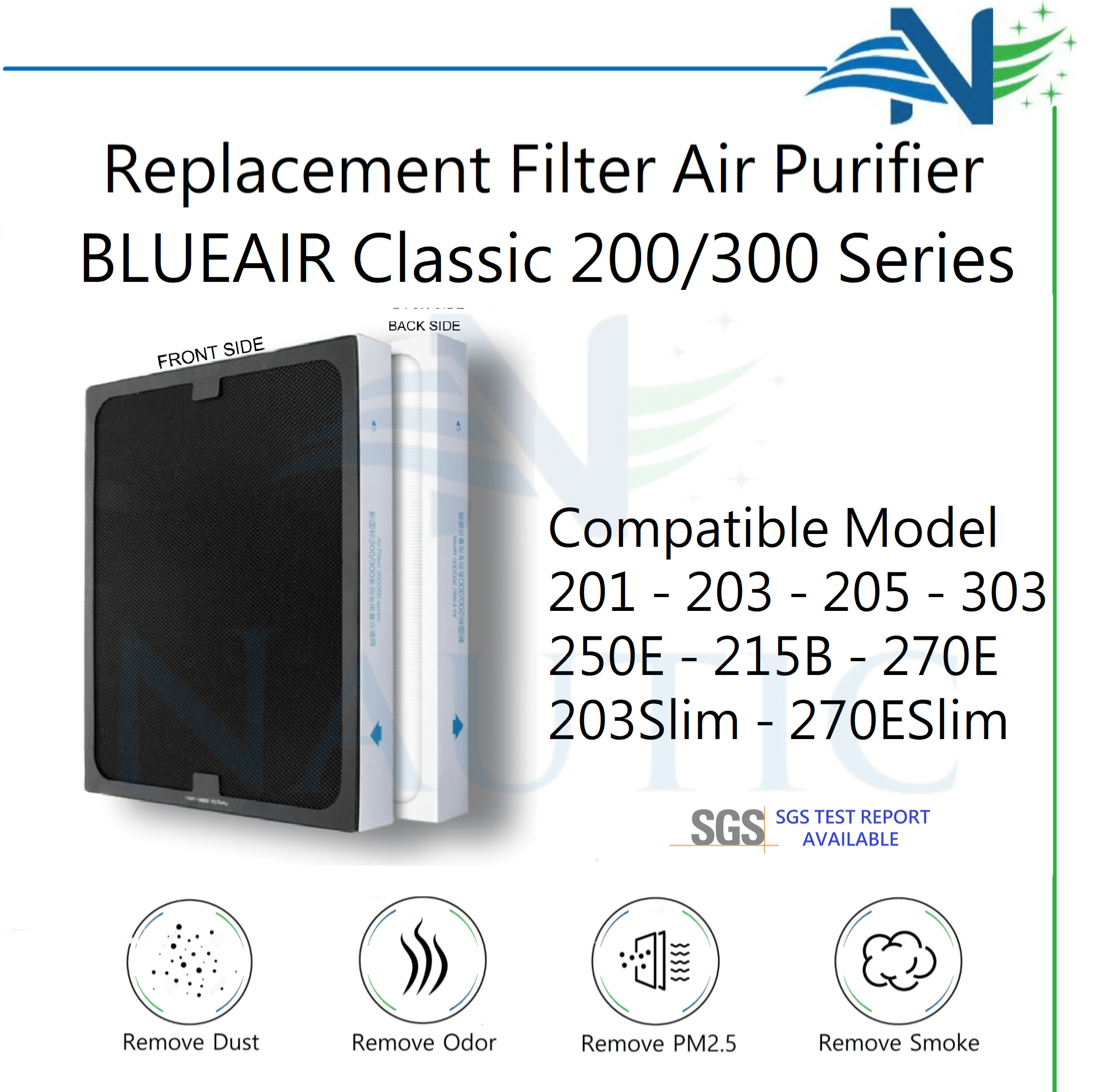 NAUTIC HEPA Filter Blueair 205 201 203 210B 215B 270i 250E 303 200/300 series