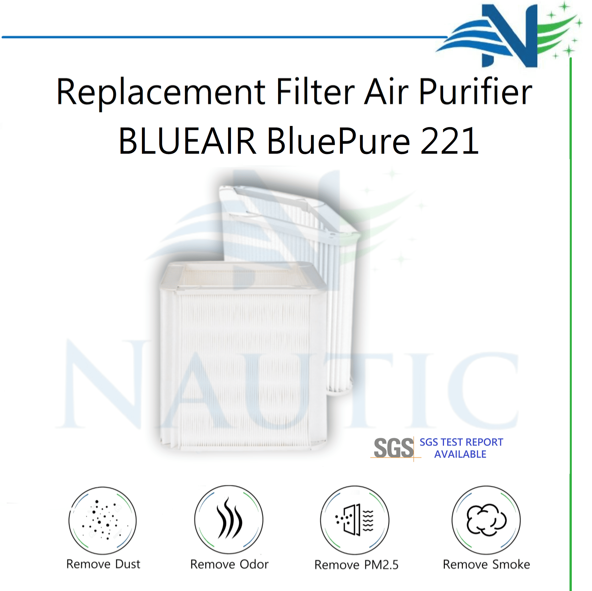 NAUTIC Filter Blueair Air Purifier Blue Pure 221 / HEPA Filter
