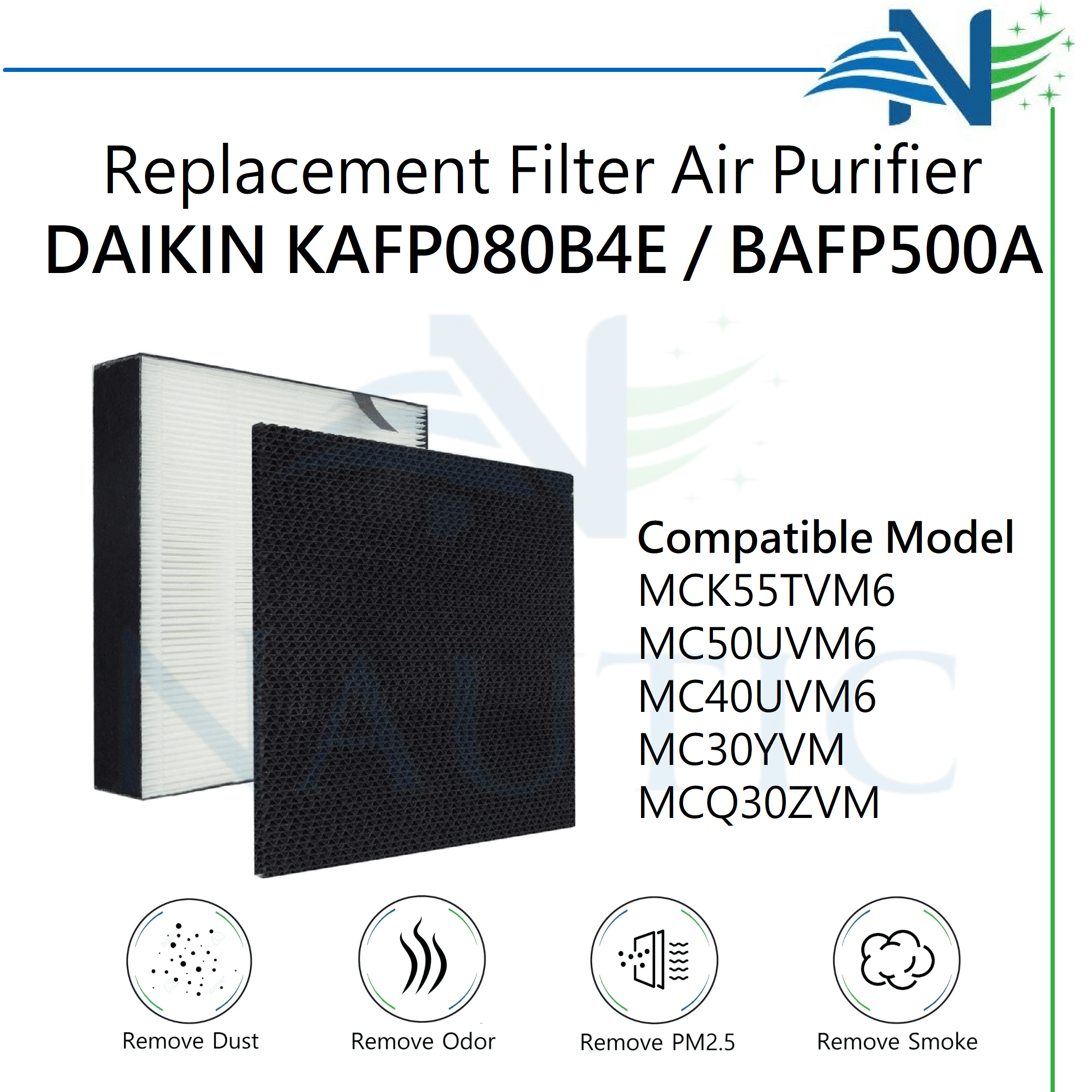 NAUTIC HEPA Filter DAIKIN MCQ30 / MC30 / MC40 / MC55 / MCK55 Replacement Dust Collection KAFP0808B4E BAFP500A